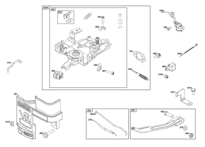 Controls Group Diagram and Parts List for 12V332-0037-F1 100000 - 19Z999 Briggs and Stratton Engine